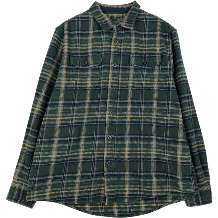2000'S WOOLRICH Long Sleeve Flannel Check Shirt, Men's Size XL cotton green type Vintage Second Hand