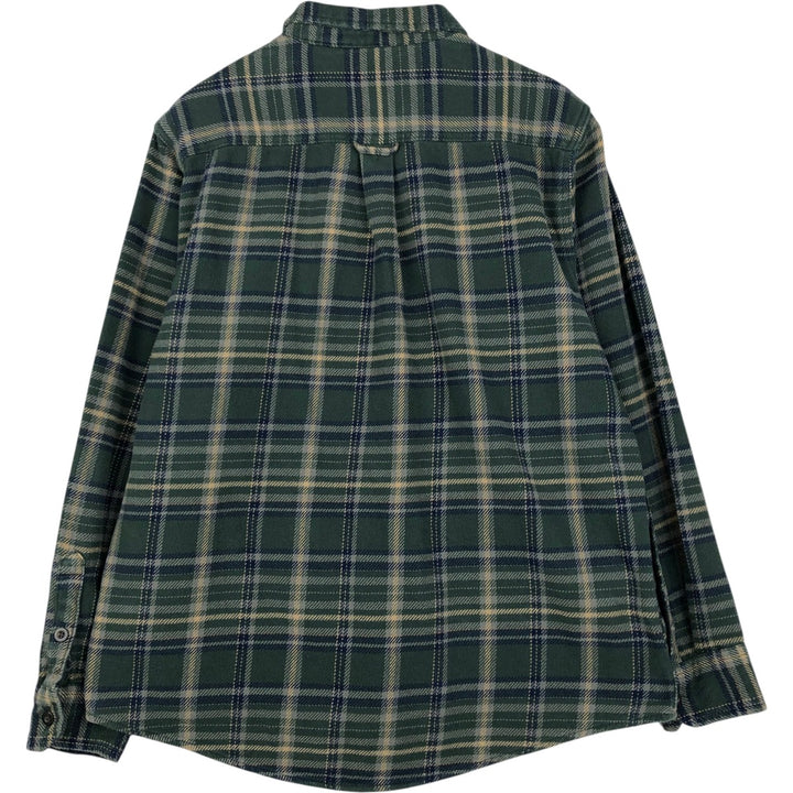 2000'S WOOLRICH Long Sleeve Flannel Check Shirt, Men's Size XL cotton green type Vintage Second Hand