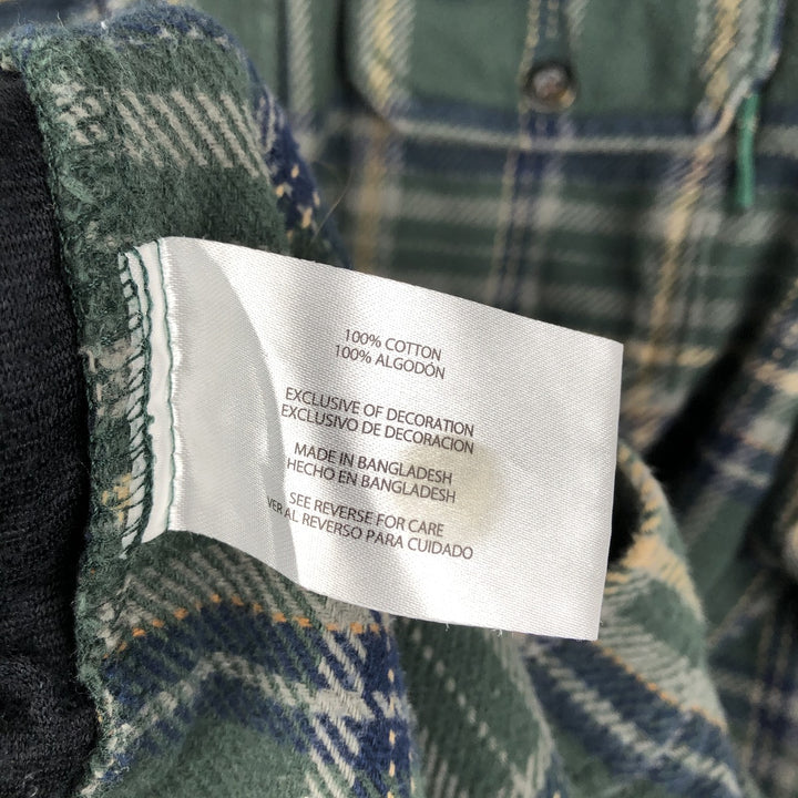 2000'S WOOLRICH Long Sleeve Flannel Check Shirt, Men's Size XL cotton green type Vintage Second Hand