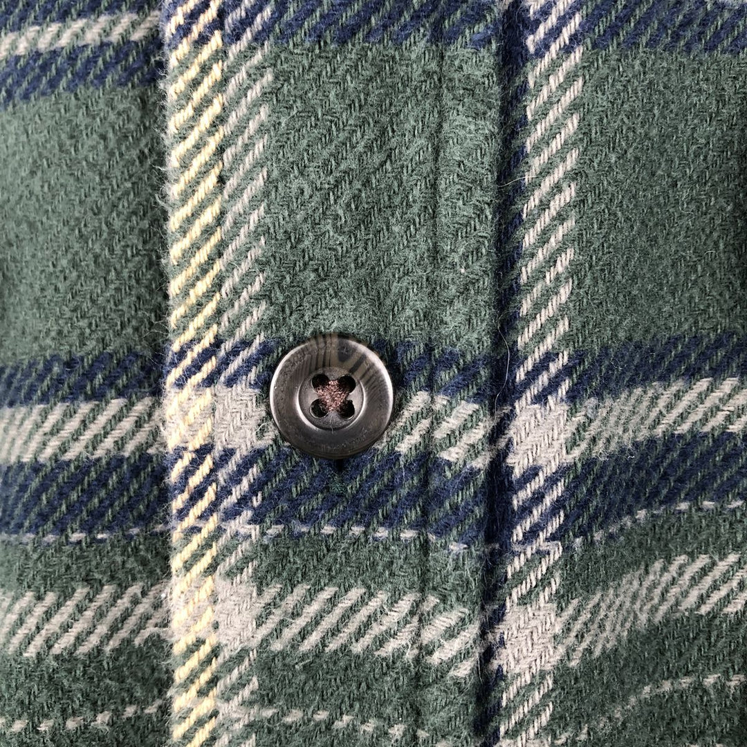 2000'S WOOLRICH Long Sleeve Flannel Check Shirt, Men's Size XL cotton green type Vintage Second Hand