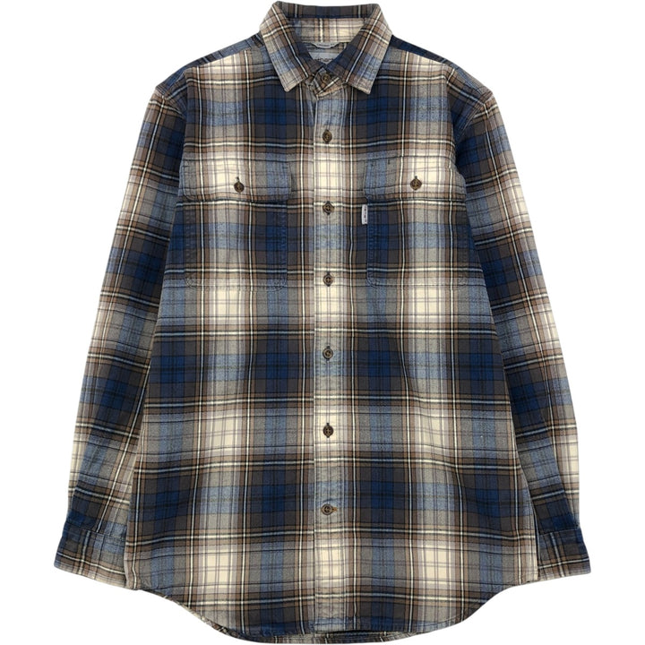 Carhartt ORIGINAL FIT Long-Sleeve Flannel Check Shirt, Men's Size S (approx.) cotton blue type Vintage Second Hand