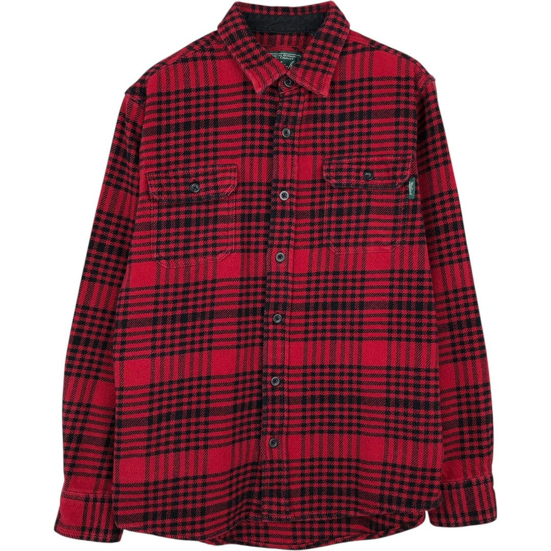 WOOLRICH Long Sleeve Heavy Flannel Check Shirt, Men's Size M cotton red type Vintage Second Hand
