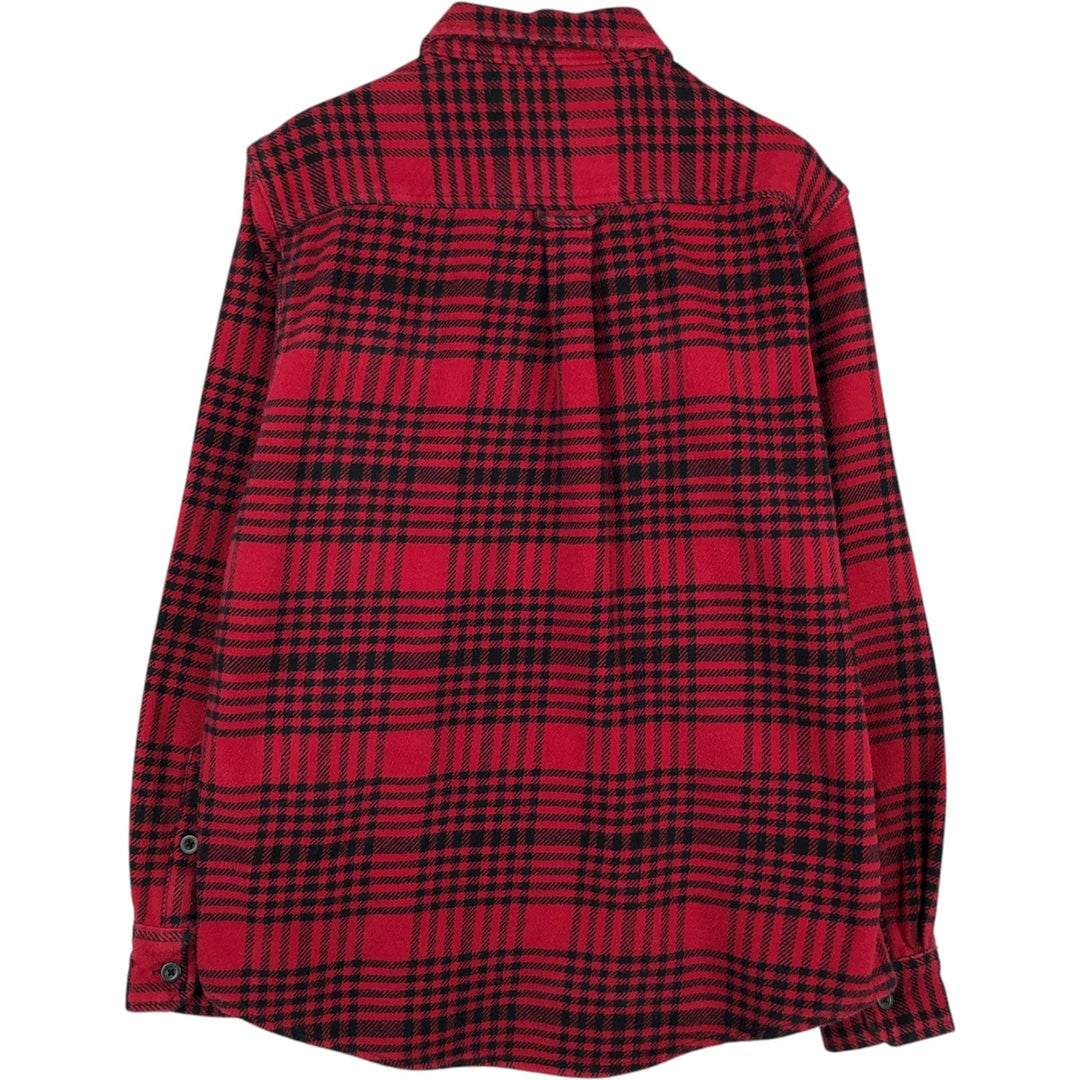 WOOLRICH Long Sleeve Heavy Flannel Check Shirt, Men's Size M cotton red type Vintage Second Hand