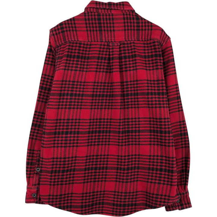 WOOLRICH Long Sleeve Heavy Flannel Check Shirt, Men's Size M cotton red type Vintage Second Hand