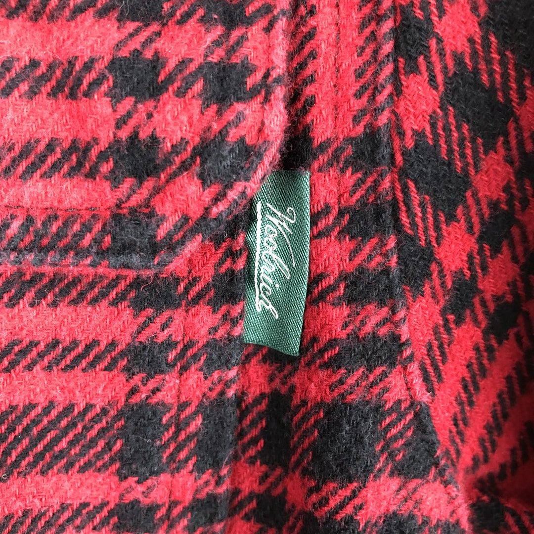 WOOLRICH Long Sleeve Heavy Flannel Check Shirt, Men's Size M cotton red type Vintage Second Hand