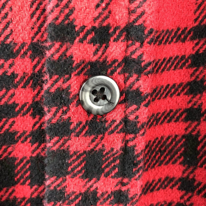 WOOLRICH Long Sleeve Heavy Flannel Check Shirt, Men's Size M cotton red type Vintage Second Hand