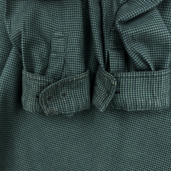 90s-00'S LLBean Traditional Fit Houndstooth Pattern Long-Sleeve Button-Down Light Flannel Shirt, Men's Size L (approx.) cotton green type Vintage Second Hand