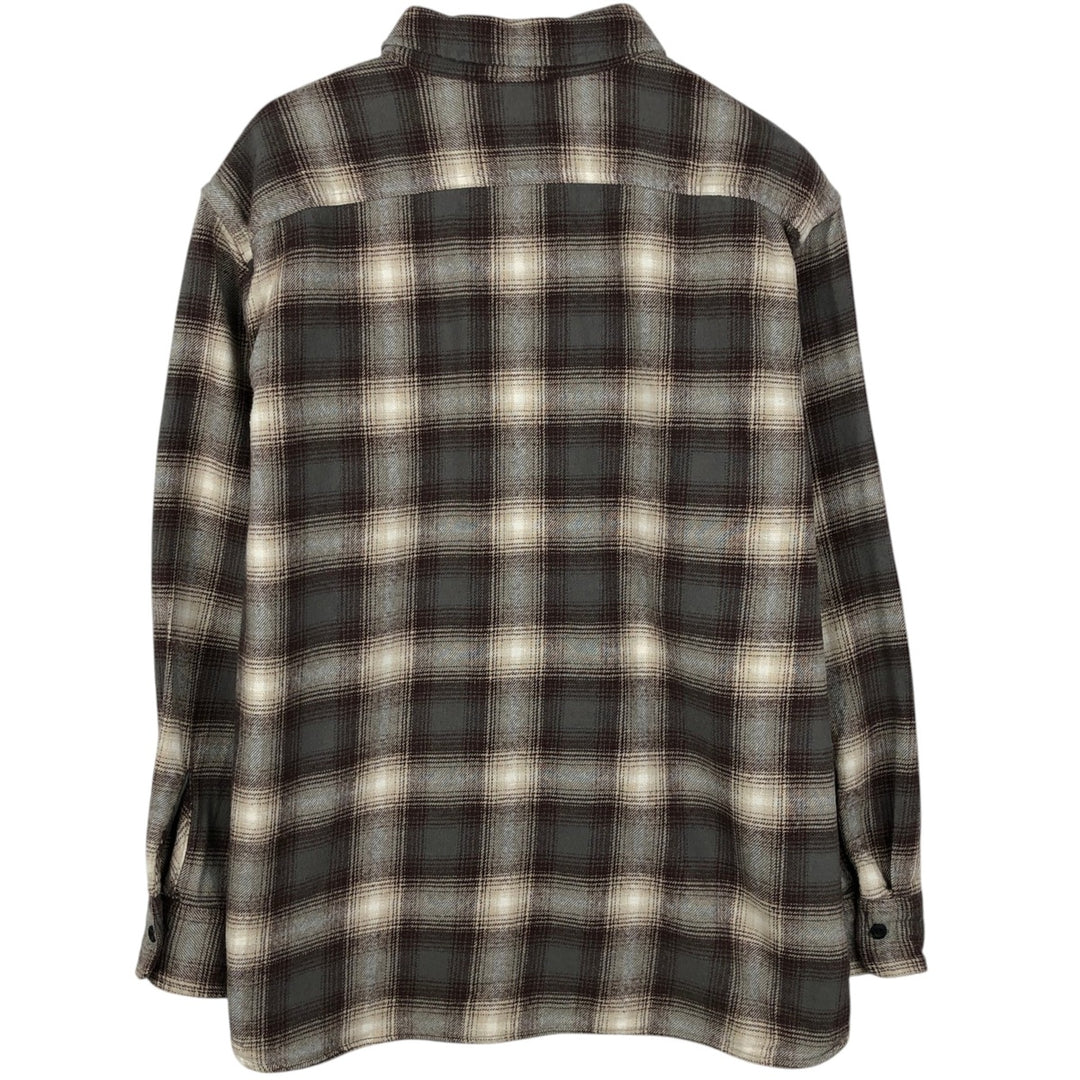 Levi's RELAXED Ombre Check Long-Sleeve Flannel Check Shirt, Men's Size L (approx.) cotton brown type Vintage Second Hand