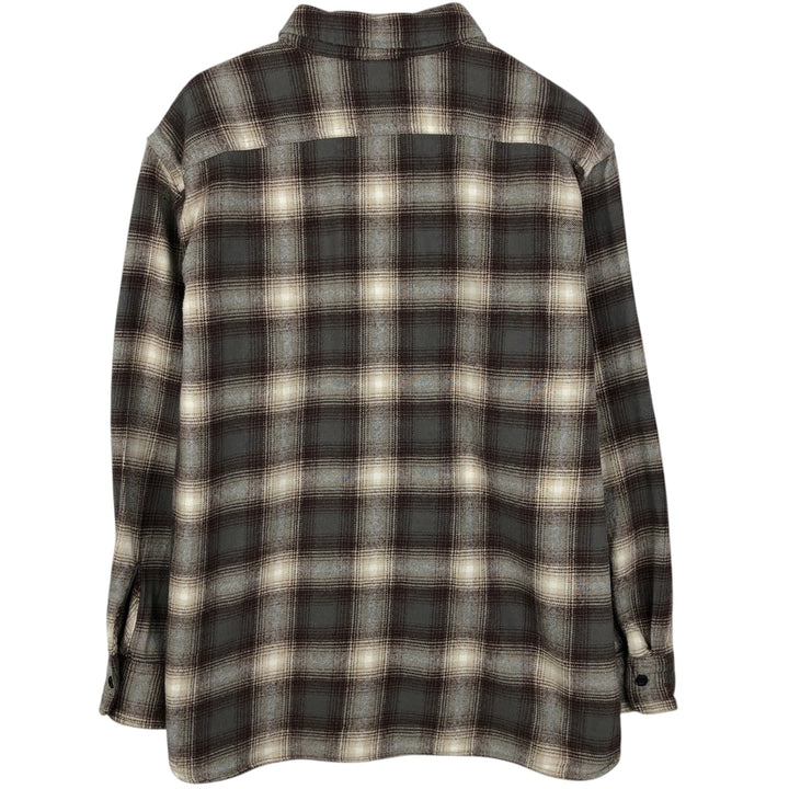 Levi's RELAXED Ombre Check Long-Sleeve Flannel Check Shirt, Men's Size L (approx.) cotton brown type Vintage Second Hand
