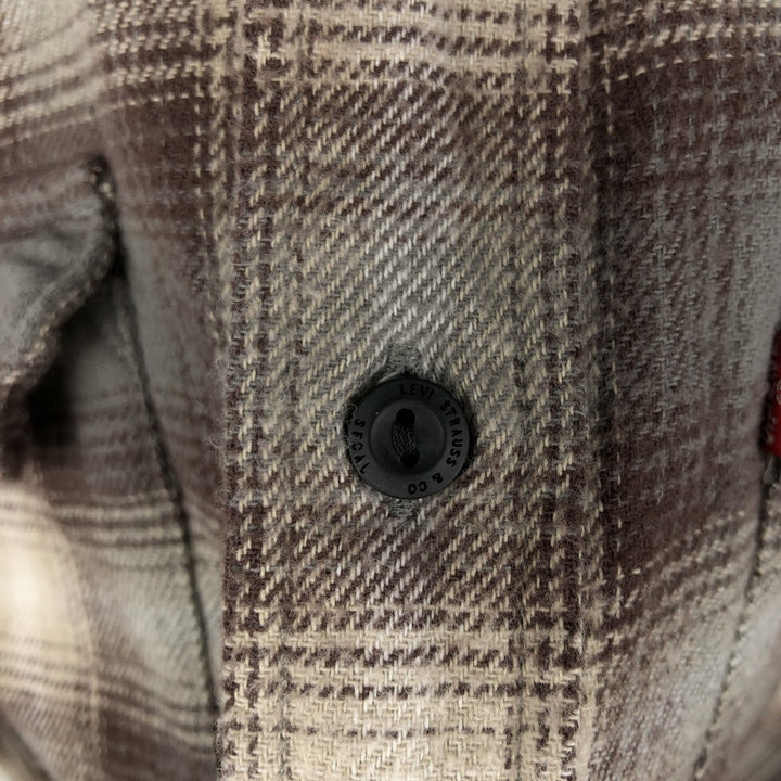 Levi's RELAXED Ombre Check Long-Sleeve Flannel Check Shirt, Men's Size L (approx.) cotton brown type Vintage Second Hand