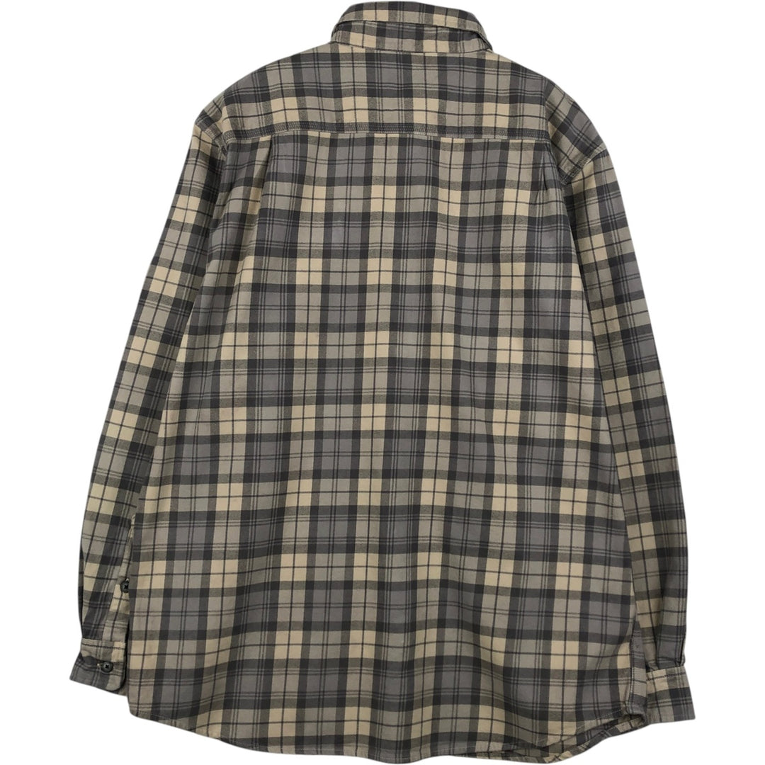 Carhartt Loose Fit Long-Sleeve Flannel Check Shirt, Men's Size L (equivalent), Thick Fabric cotton gray type Vintage Second Hand