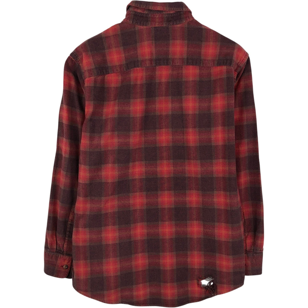 Pendleton Long Sleeve Button Down Light Flannel Check Shirt, Men's Size M unclear red type Vintage Second Hand