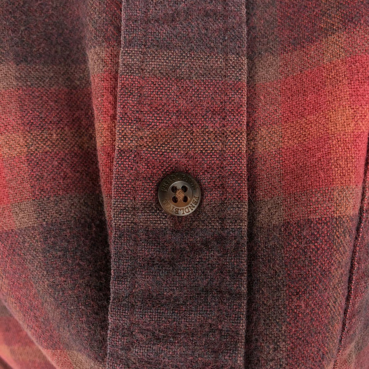 Pendleton Long Sleeve Button Down Light Flannel Check Shirt, Men's Size M unclear red type Vintage Second Hand