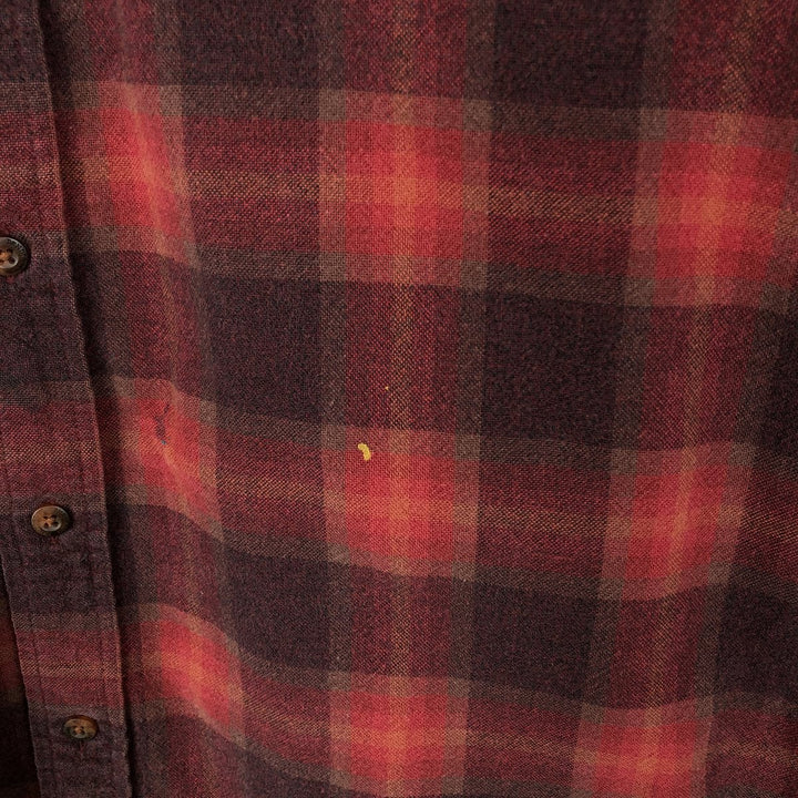 Pendleton Long Sleeve Button Down Light Flannel Check Shirt, Men's Size M unclear red type Vintage Second Hand