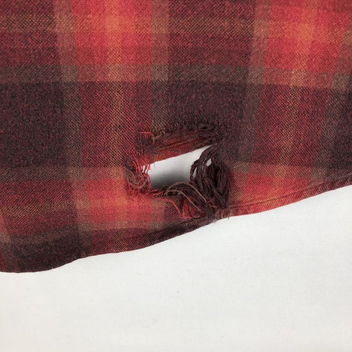 Pendleton Long Sleeve Button Down Light Flannel Check Shirt, Men's Size M unclear red type Vintage Second Hand