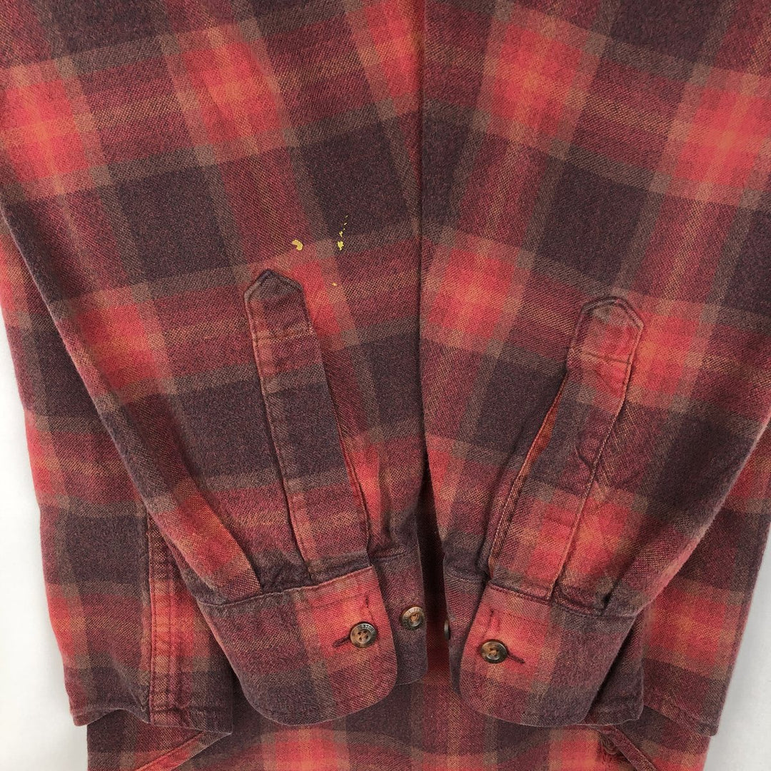 Pendleton Long Sleeve Button Down Light Flannel Check Shirt, Men's Size M unclear red type Vintage Second Hand