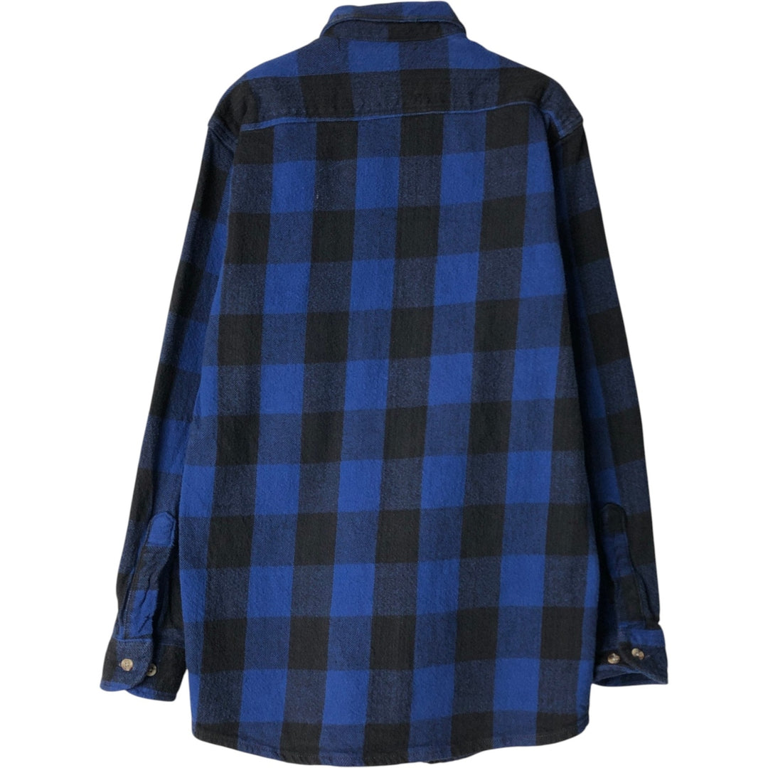90'S Dakota Buffalo Check Long-Sleeve Flannel Check Shirt, Men's Size M (Equivalent), Vintage cotton black type Vintage Second Hand