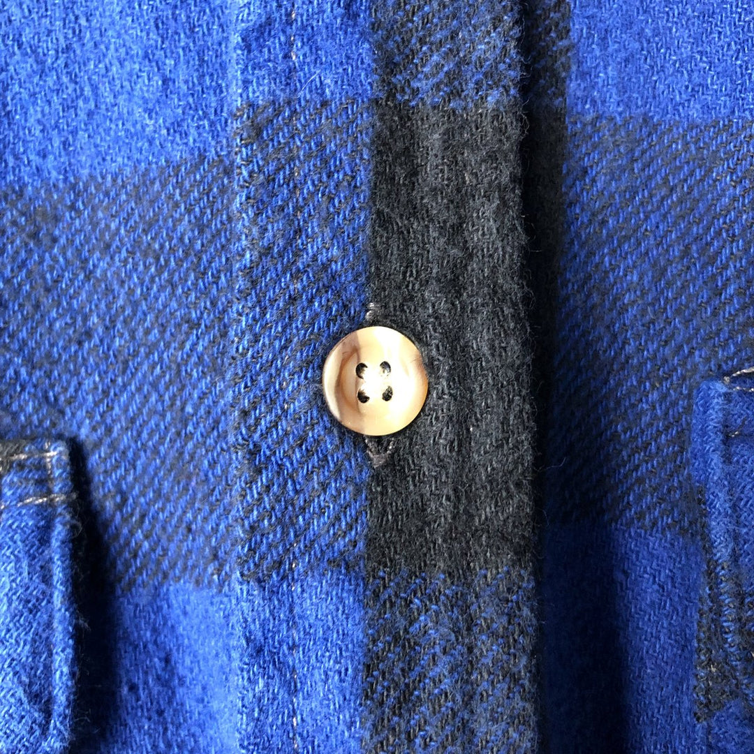 90'S Dakota Buffalo Check Long-Sleeve Flannel Check Shirt, Men's Size M (Equivalent), Vintage cotton black type Vintage Second Hand