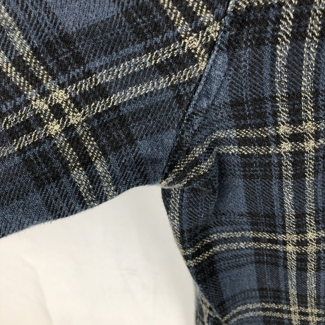 90'S GAP Vintage Long Sleeve Light Flannel Check Shirt, Men's XL cotton Navy blue Vintage Second Hand