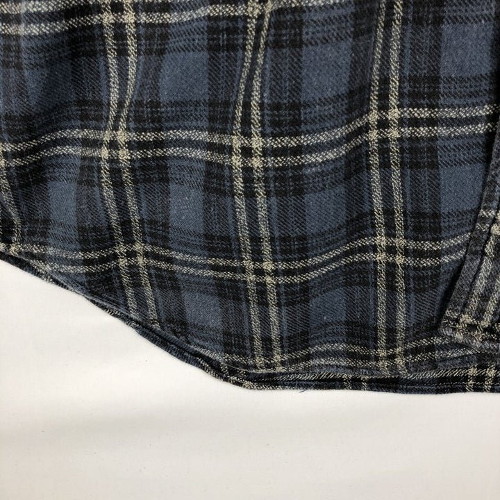 90'S GAP Vintage Long Sleeve Light Flannel Check Shirt, Men's XL cotton Navy blue Vintage Second Hand
