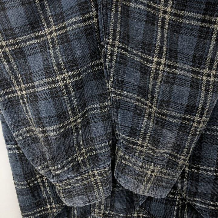 90'S GAP Vintage Long Sleeve Light Flannel Check Shirt, Men's XL cotton Navy blue Vintage Second Hand