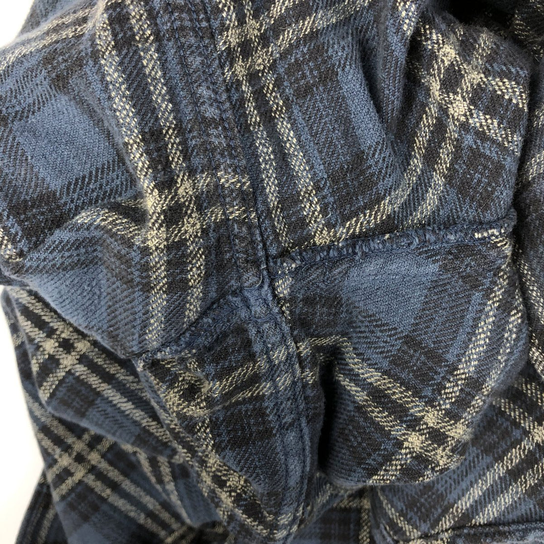 90'S GAP Vintage Long Sleeve Light Flannel Check Shirt, Men's XL cotton Navy blue Vintage Second Hand