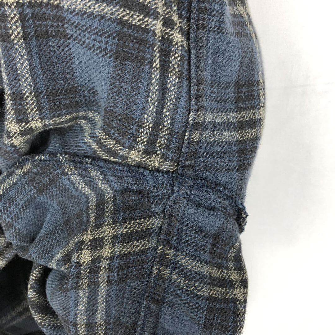 90'S GAP Vintage Long Sleeve Light Flannel Check Shirt, Men's XL cotton Navy blue Vintage Second Hand