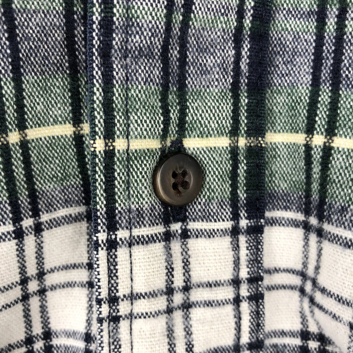 Eddie Bauer Men's Long Sleeve Heavy Flannel Check Shirt, Size XL cotton green type Vintage Second Hand