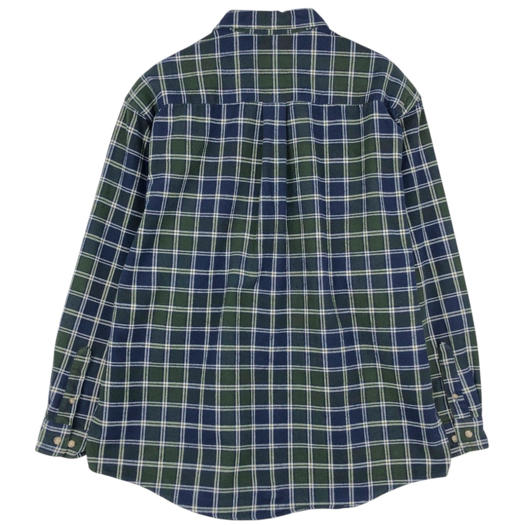 Eddie Bauer Men's Long Sleeve Flannel Check Shirt, Size L cotton green type Vintage Second Hand