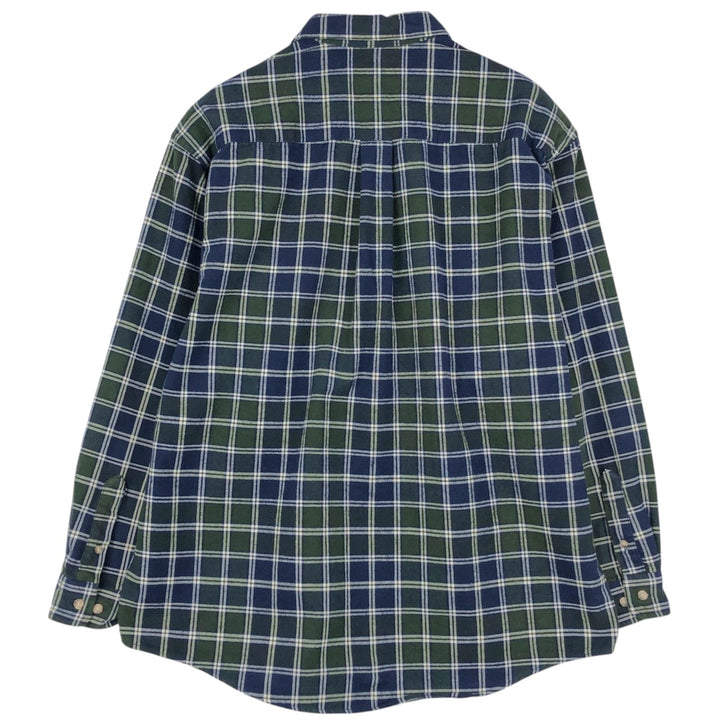 Eddie Bauer Men's Long Sleeve Flannel Check Shirt, Size L cotton green type Vintage Second Hand