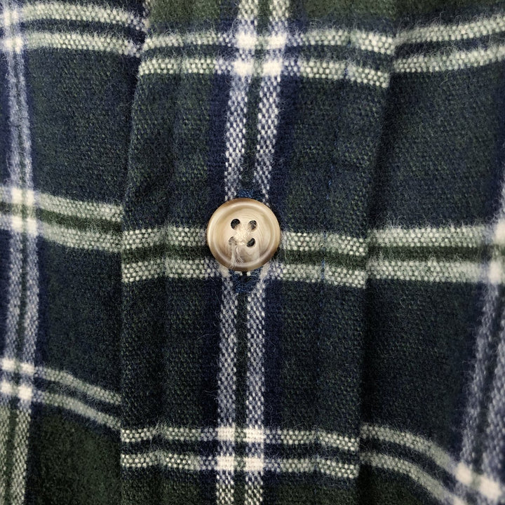 Eddie Bauer Men's Long Sleeve Flannel Check Shirt, Size L cotton green type Vintage Second Hand