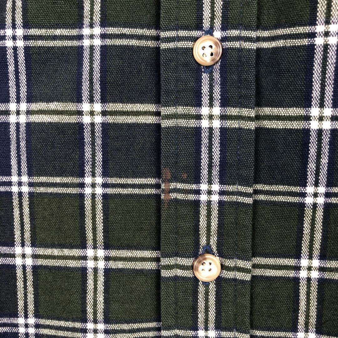 Eddie Bauer Men's Long Sleeve Flannel Check Shirt, Size L cotton green type Vintage Second Hand