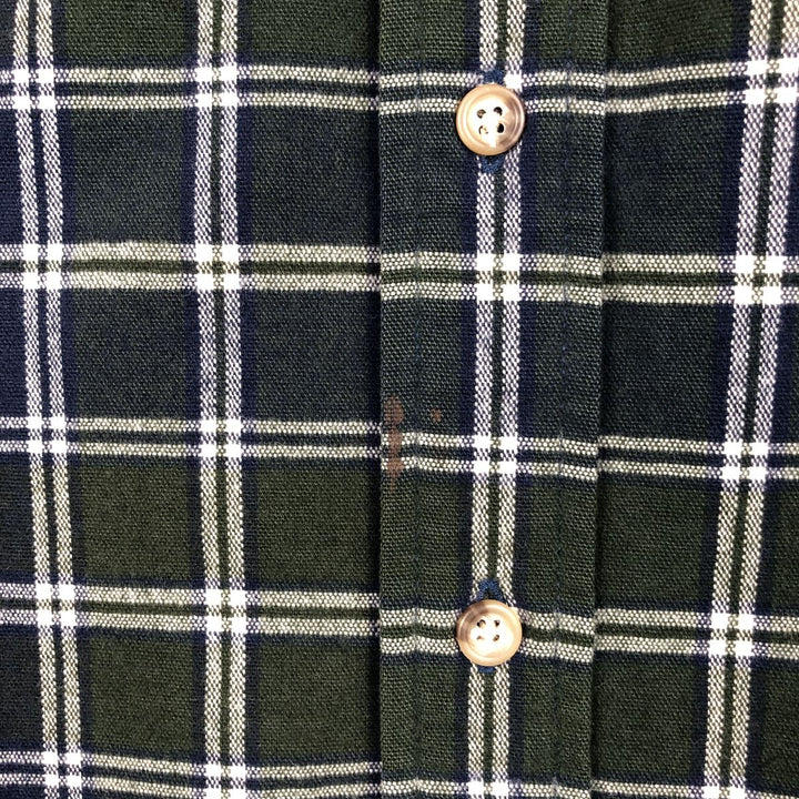 Eddie Bauer Men's Long Sleeve Flannel Check Shirt, Size L cotton green type Vintage Second Hand