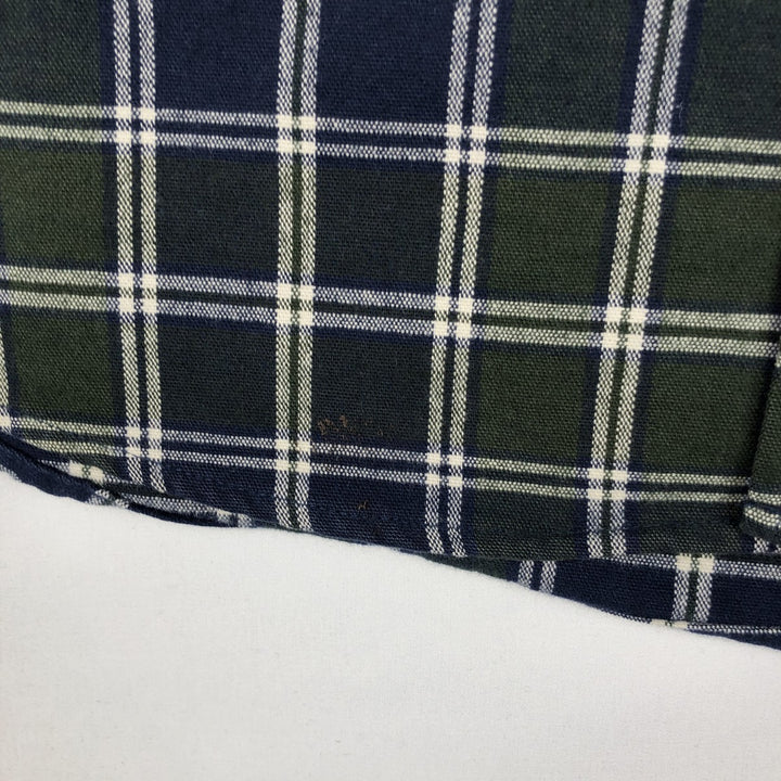 Eddie Bauer Men's Long Sleeve Flannel Check Shirt, Size L cotton green type Vintage Second Hand