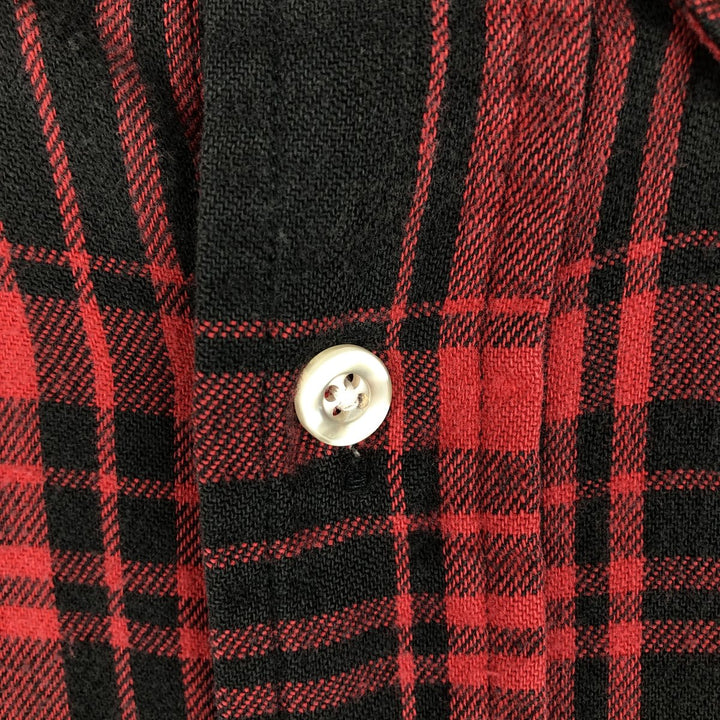 70s-80'S LL Bean Long-Sleeve Button-Down Light Flannel Check Shirt, Made in USA, Men's XL (approx.) Vintage cotton red type Vintage Second Hand