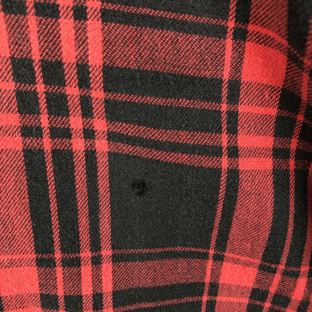 70s-80'S LL Bean Long-Sleeve Button-Down Light Flannel Check Shirt, Made in USA, Men's XL (approx.) Vintage cotton red type Vintage Second Hand
