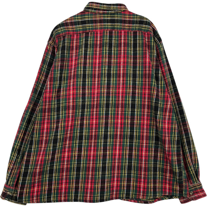 90'S Dakota long-sleeved flannel check shirt, men's size XXL equivalent, vintage. cotton red type Vintage Second Hand