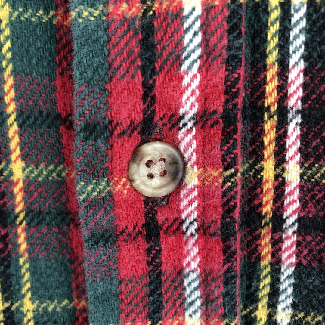 90'S Dakota long-sleeved flannel check shirt, men's size XXL equivalent, vintage. cotton red type Vintage Second Hand