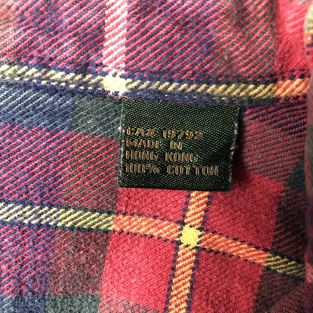 90'S Vintage Timberland Long Sleeve Flannel Check Shirt, Men's XL cotton red type Vintage Second Hand