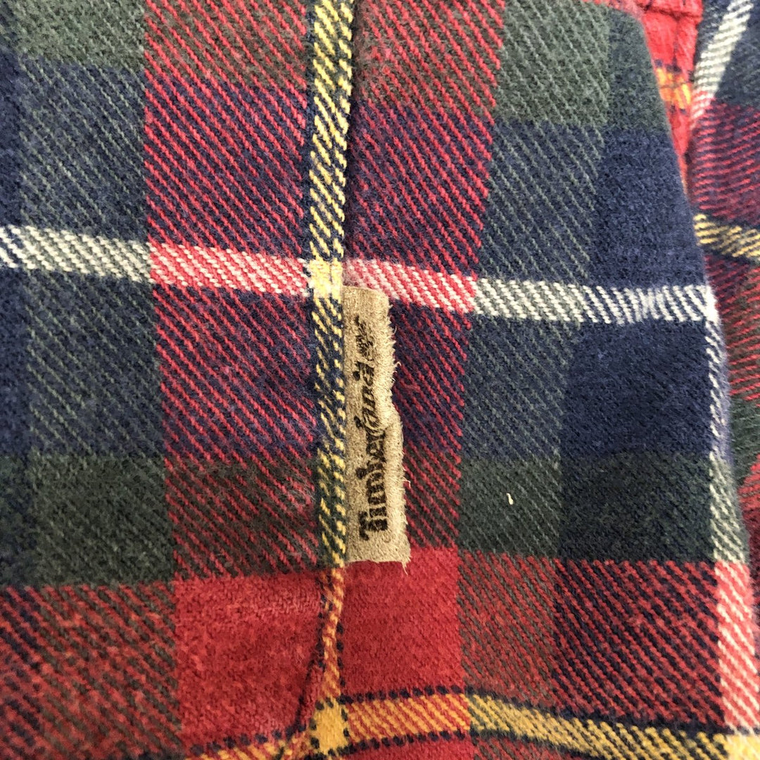 90'S Vintage Timberland Long Sleeve Flannel Check Shirt, Men's XL cotton red type Vintage Second Hand