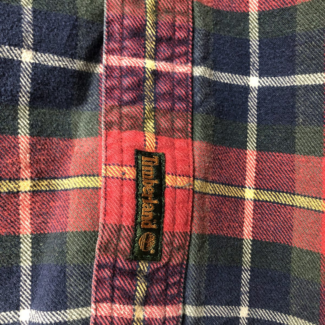 90'S Vintage Timberland Long Sleeve Flannel Check Shirt, Men's XL cotton red type Vintage Second Hand