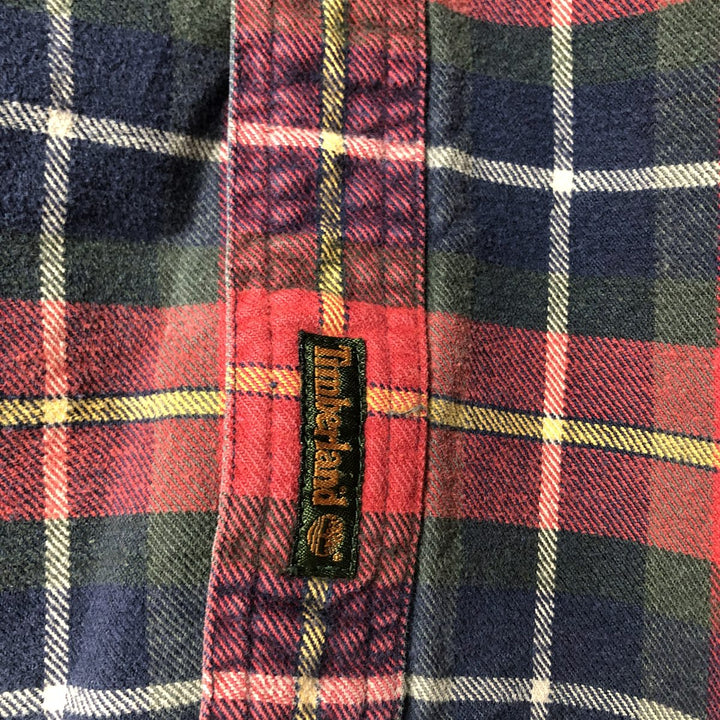90'S Vintage Timberland Long Sleeve Flannel Check Shirt, Men's XL cotton red type Vintage Second Hand