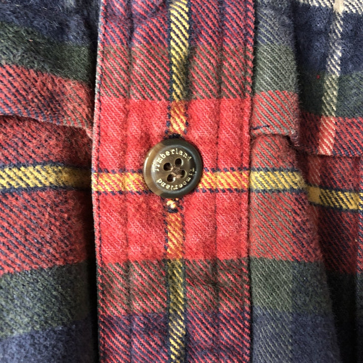 90'S Vintage Timberland Long Sleeve Flannel Check Shirt, Men's XL cotton red type Vintage Second Hand