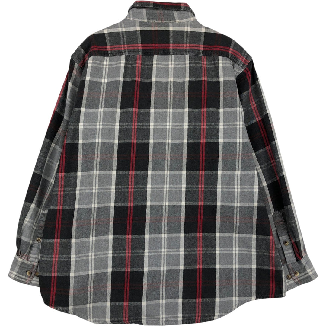 BROWNING Super Naturals Long-Sleeve Flannel Check Shirt, Men's Size XL (approx.) cotton gray type Vintage Second Hand