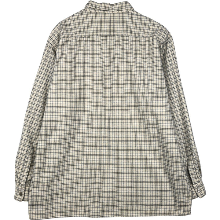 90s-00'S Calvin Klein Jeans Long-Sleeve Light Flannel Check Shirt, Men's Size L (approx.), Vintage cotton ivory Vintage Second Hand