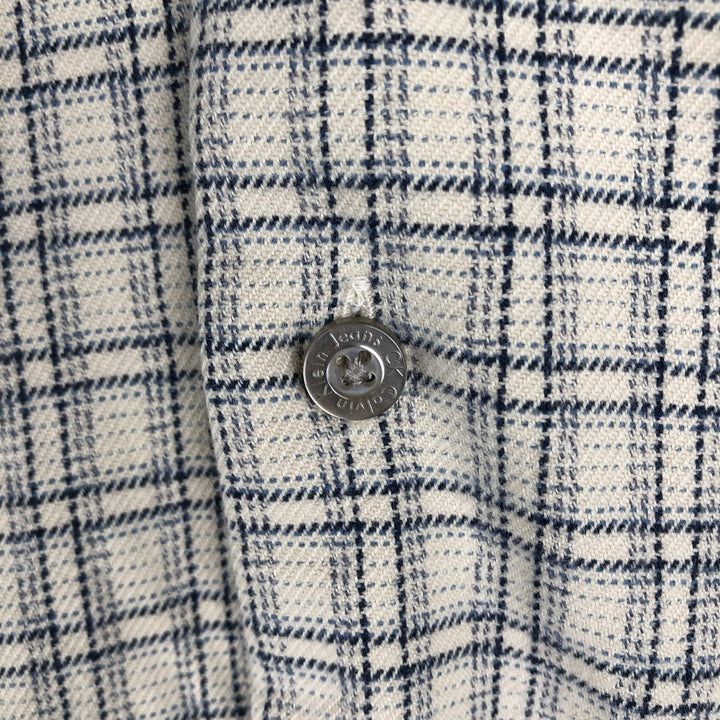 90s-00'S Calvin Klein Jeans Long-Sleeve Light Flannel Check Shirt, Men's Size L (approx.), Vintage cotton ivory Vintage Second Hand