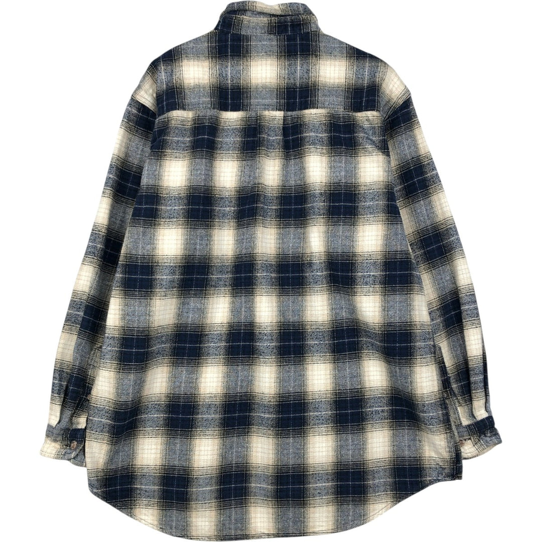 Field & Stream Long Sleeve Flannel Check Shirt, Men's XL unclear ivory Vintage Second Hand