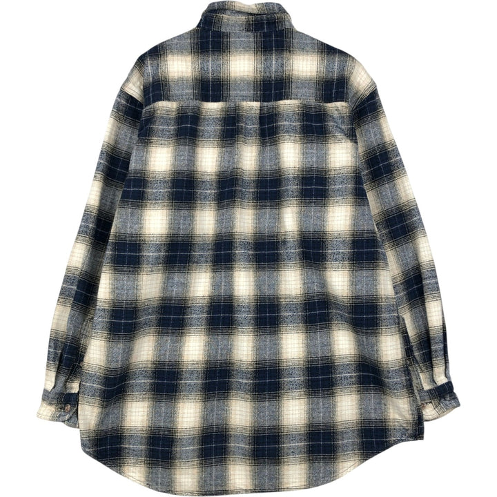 Field & Stream Long Sleeve Flannel Check Shirt, Men's XL unclear ivory Vintage Second Hand