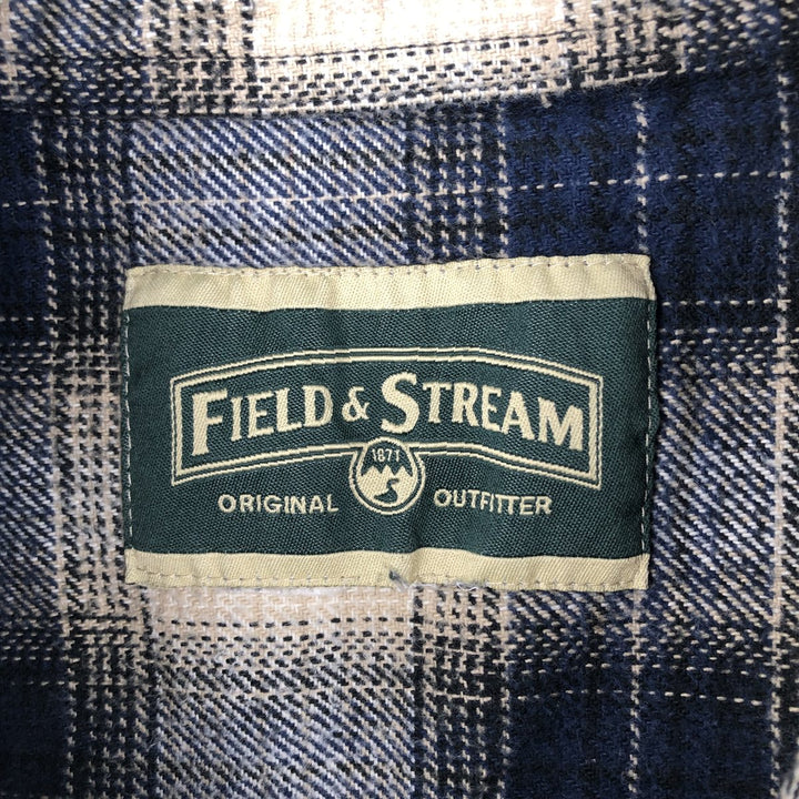 Field & Stream Long Sleeve Flannel Check Shirt, Men's XL unclear ivory Vintage Second Hand