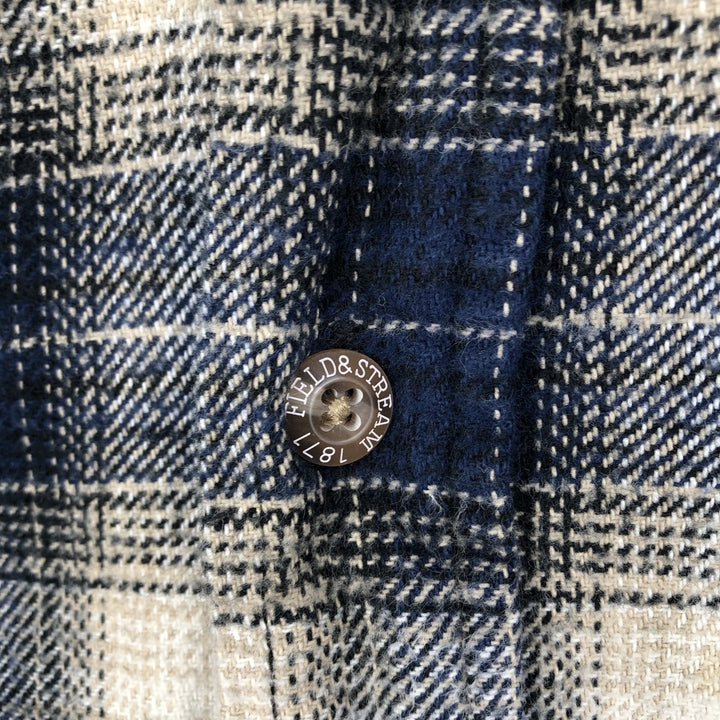 Field & Stream Long Sleeve Flannel Check Shirt, Men's XL unclear ivory Vintage Second Hand